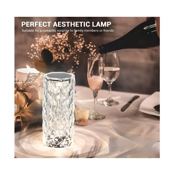 Diamond Rose Crystal Touch Lamp 16 Colors with Remote
