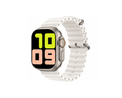 Smartwatch with a black band on a white background
