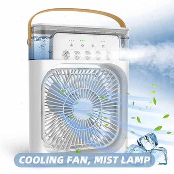 Portable Air Cooler Fan with LED Night Light | USB Type-C | Water Mist Spray | 600ml Tank 10W Mini AC