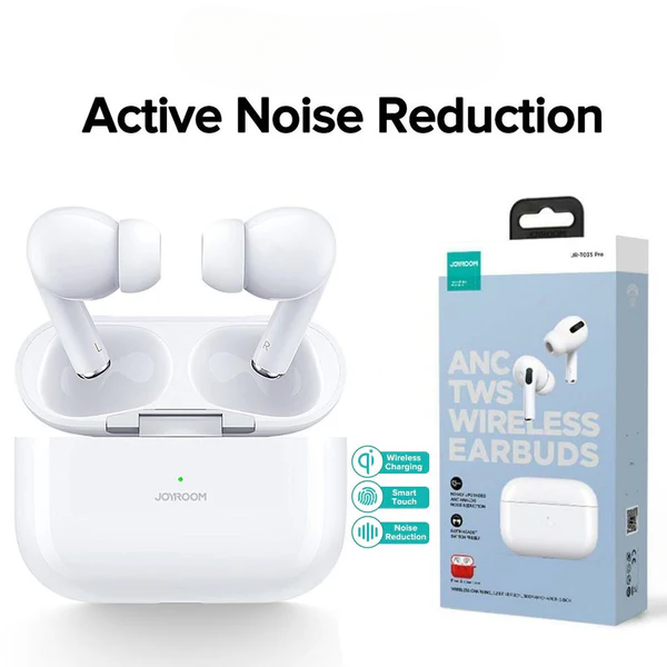 T03S Pro Joyroom TWS Earbuds | Active Noise Cancelling (ANC) | Wireless Bluetooth 5.0 with Touch Controls & Charging Case