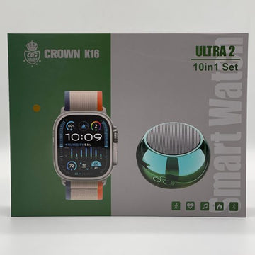 Ultra 2 Crown K16 Watch Bundle Includes Free P47 Wireless Headphone + 7 Interchangeable Straps